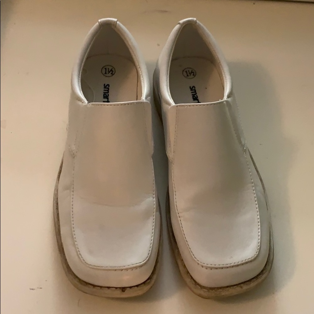 First Communion white loafers